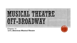 MUSICAL THEATRE OFF-BROADWAY