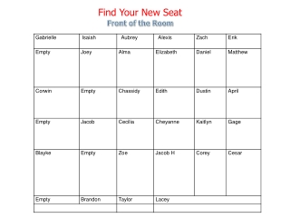 Find Your New Seat