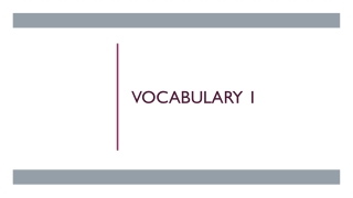 Vocabulary 1