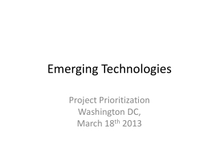 Emerging Technologies