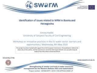 Identification of issues related to WRM in Bosnia and Herzegovina