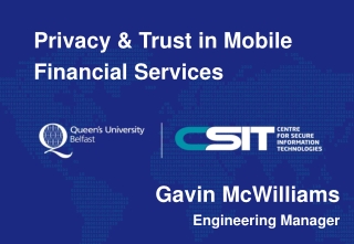 Privacy &amp; Trust in Mobile Financial Services