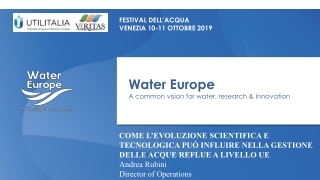 Water Europe A common vision for water , research &amp; Innovation