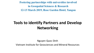 Tools to identify Partners and Develop Networking