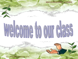 welcome to our class
