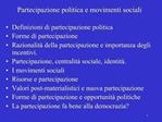 Partecipazione politica e movimenti sociali