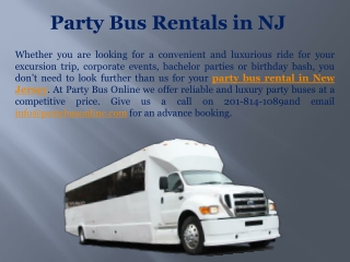 Party Bus Rentals in NJ