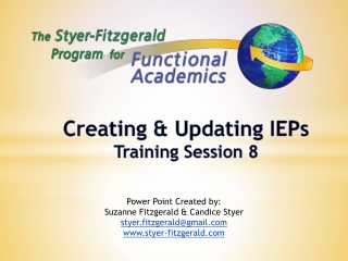 Creating &amp; Updating IEPs Training Session 8