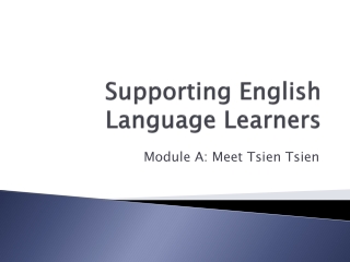 Supporting English Language Learners