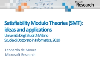 Leonardo de Moura Microsoft Research