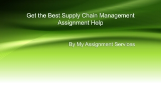 Supply chain management assignment help