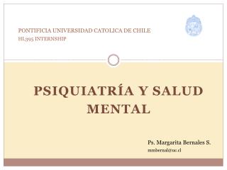 PONTIFICIA UNIVERSIDAD CATOLICA DE CHILE HL395 INTERNSHIP