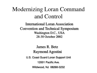 Modernizing Loran Command and Control