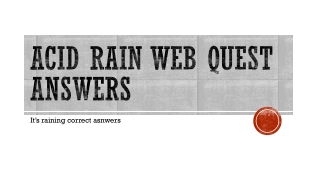 Acid Rain Web Quest Answers