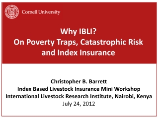 Why IBLI? On Poverty Traps, Catastrophic Risk and Index Insurance