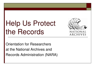 Help Us Protect the Records