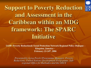 IADB Poverty Reduction&amp; Social Protection Network Regional Policy Dialogue –