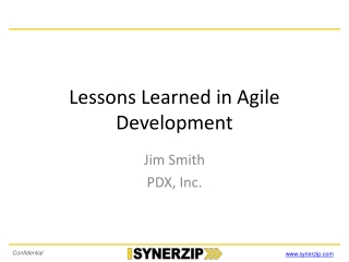 Lessons Learned in Agile Development