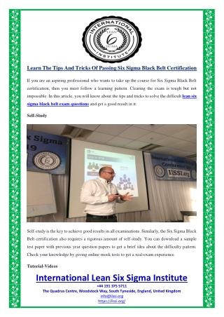 Learn The Tips And Tricks Of Passing Six Sigma Black Belt Certification