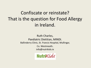 Irish Food Allergy Network October 2009.