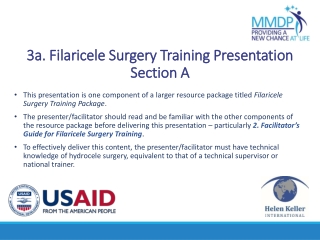 3a. Filaricele Surgery Training Presentation Section A