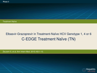 Elbasvir-Grazoprevir in Treatment-Naïve HCV Genotype 1, 4 or 6 C-EDGE Treatment Naïve (TN)