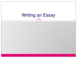 Writing an Essay