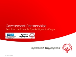 Government Partnerships Best Practice Example: Special Olympics Kenya