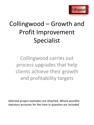 Collingwood – Growth and Profit Improvement Specialist