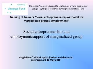 Social entrepreneurship and employment / support of marginalized group