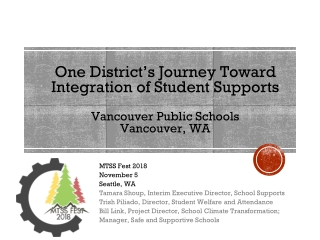 MTSS Fest 2018 November 5 Seattle, WA Tamara Shoup , Interim Executive Director, School Supports