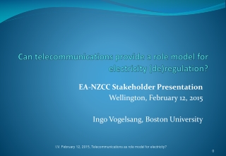 Can telecommunications provide a role model for electricity (de)regulation ?