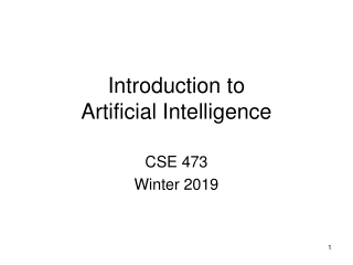 Introduction to Artificial Intelligence