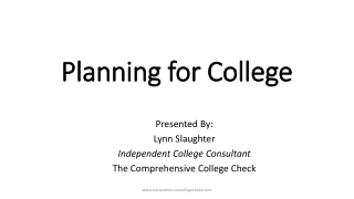 Planning for College