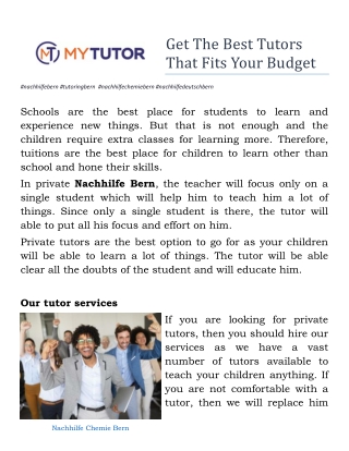 Get The Best Tutors That Fits Your Budget