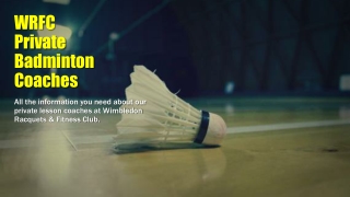 WRFC Private Badminton Coaches