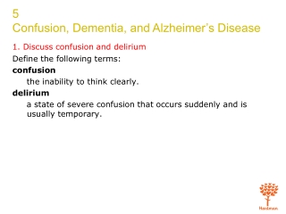 1. Discuss confusion and delirium