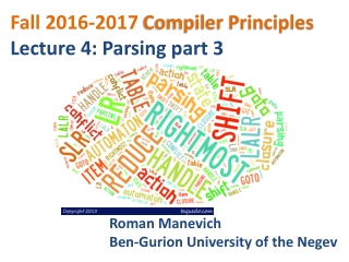 Fall 2016-2017 Compiler Principles Lecture 4: Parsing part 3