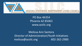 PO Box 46354 Phoenix AZ 85063 azsilc Melissa Ann Santora