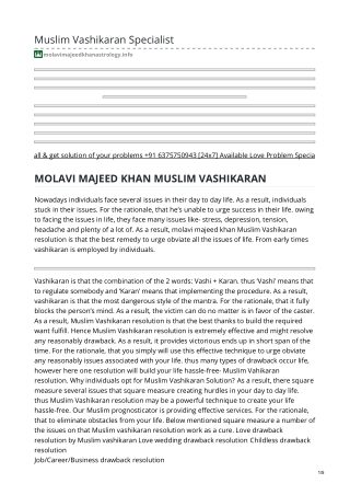 Muslim Vashikaran Specialist mohamad abdullaha khadim