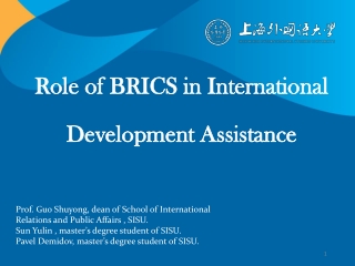 Role of BRICS in International Development Assistance