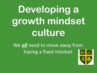 Developing a growth mindset culture