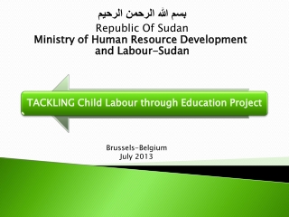 بسم الله الرحمن الرحيم Republic Of Sudan Ministry of Human Resource Development and Labour-Sudan