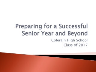 Preparing for a Successful Senior Year and Beyond