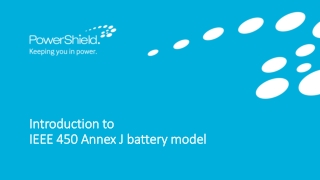 Introduction to IEEE 450 Annex J battery model