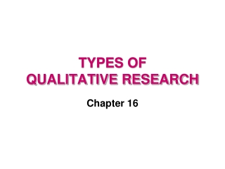 TYPES OF QUALITATIVE RESEARCH