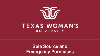 Sole Source and Emergency Purchases