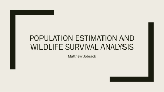Population Estimation and Wildlife survival analysis