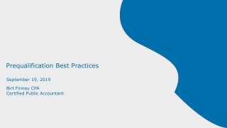 Prequalification Best Practices