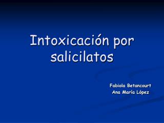 Intoxicación por salicilatos